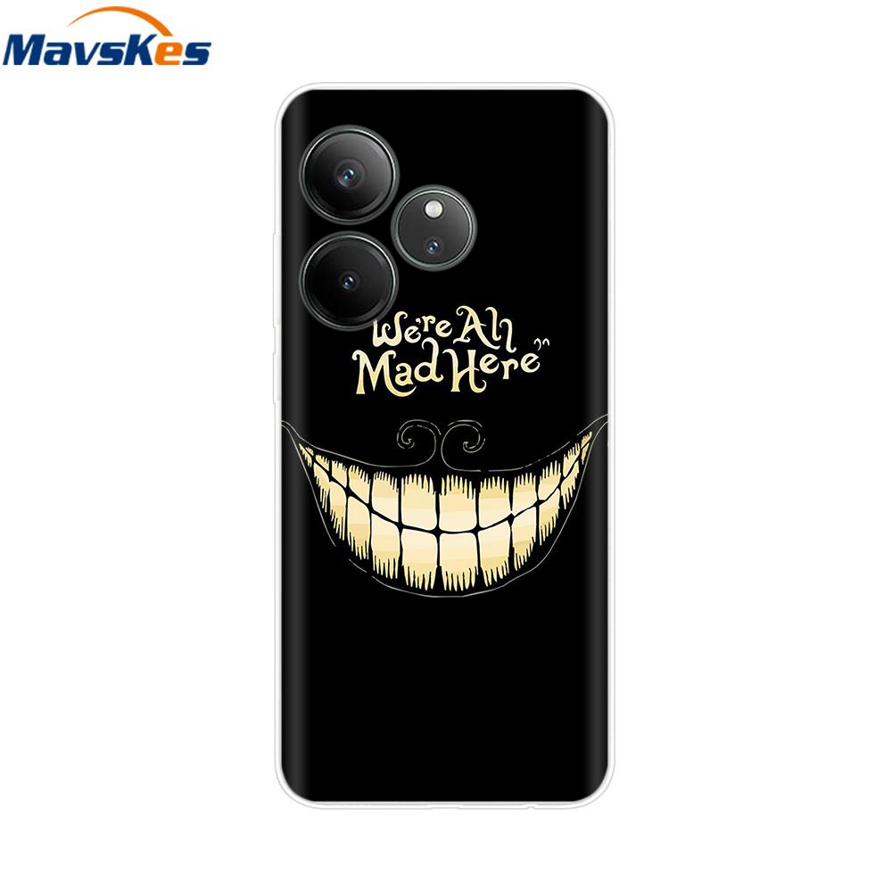 For Realme GT 6T Case Soft TPU Clear Painted Back Cover For Realme GT 6 Case GT6 6T Transparent Bumper RealmeGT6 Cute Protector