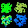 Luminous Star Wall and Window Stickers - Fluorescent 5-Point Stars with 3D Fridge Magnets