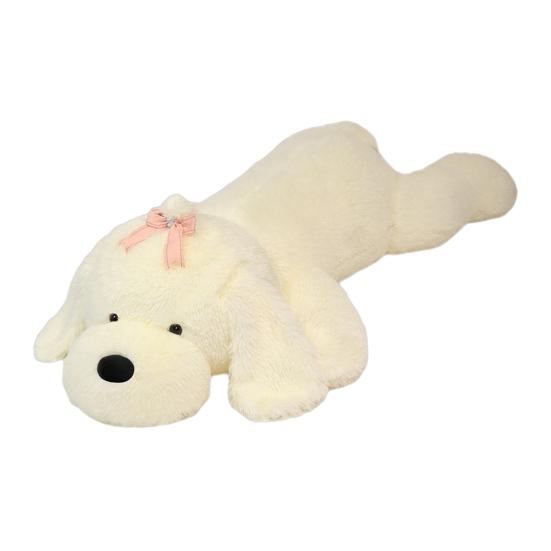 

Большая плюшевая игрушка-собака, милая мягкая кукла-подушка с бантом 130/160 см, мягкая, приятная на ощупь кукла-собака для детей, девочек, большая, уютная подушка для отдыха в постели 130cm белый