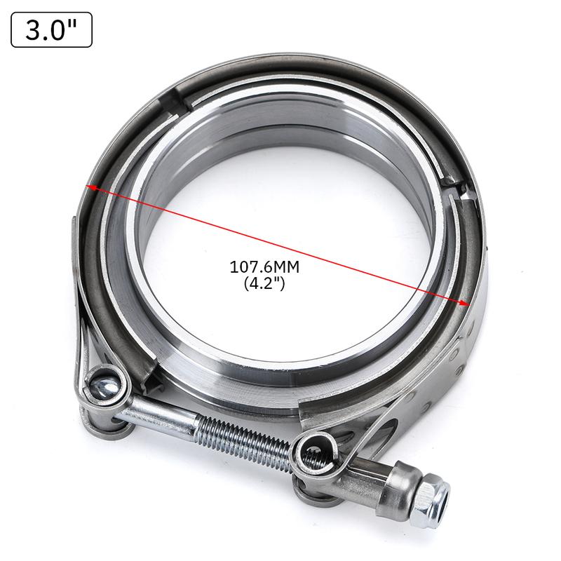 VR - V Band Exhaust Clamp 2.5 Inch 3 Inch 63mm 76mm Exhaust Male And Female Flange Vband Clamp V-Band Muffler Clamp