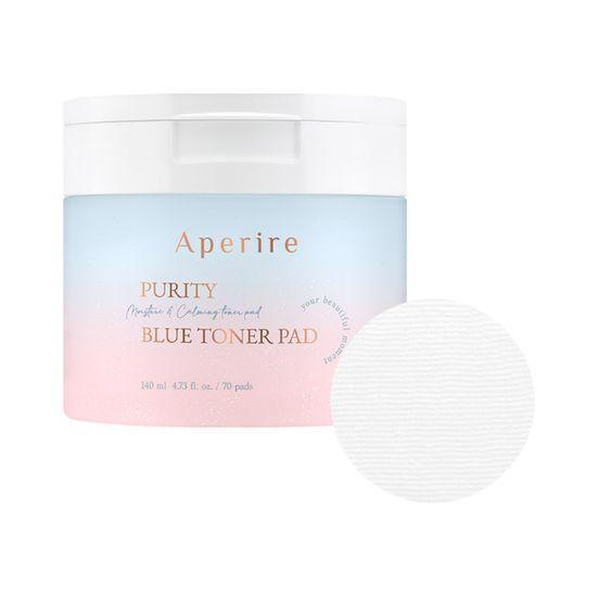 Moisture Soothing Aperire Pure Blue Glacier Water Toner Pads 70 Sheets