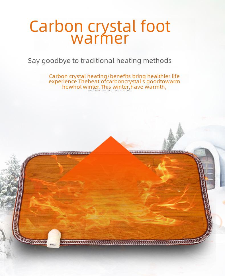 Carbon Crystal Heated Foot Pad - Electric Plug-In for Winter Warmth