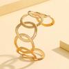 18K Gold Hollow Geometric Oval Stainless Steel Bracelet for Women