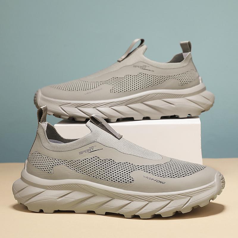 

Summer mesh breathable sports men s shoes fashionable versatile one-pedal lazy shoes comfortable casual air-conditioned shoes 44 хакі