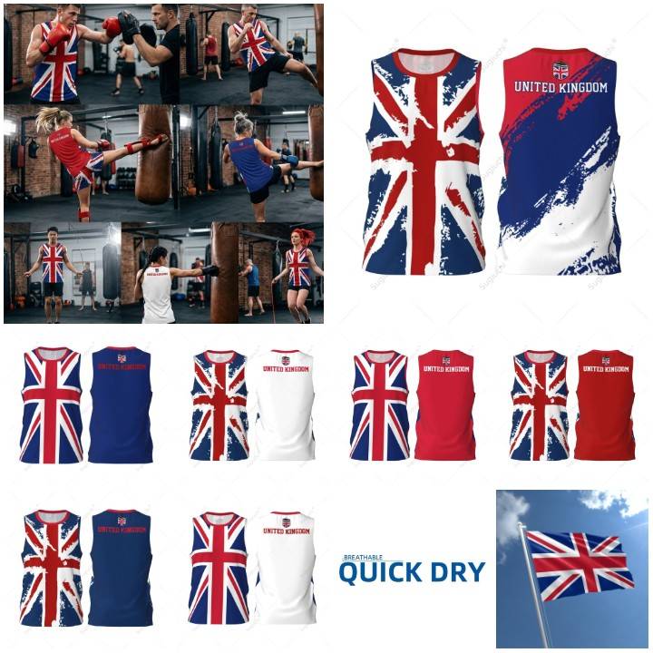 Canottiera Regno Unito UK Inghilterra Britannico Gran Bretagna MMA Pugilato Muay Thai Senza Maniche Bandiera Nazionale Stampa 3D Unisex Allenamento Fitness Workout Sport