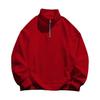 Yousheng Men Sweatshirt Half Zipper Stand Collar Long Sleeves Solid Color Pullover Mid Length Sport Casual Top Lightweight Clothes for Travel Office