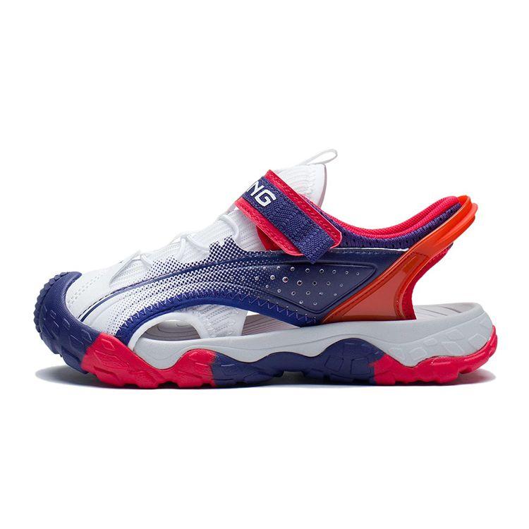 

Li Ning Детские повседневные спортивные сандалии с низким верхом Treading Wave Детские сандалии Белый Синий YKUS006-1 36