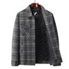 Autumn and Winter New Men's Wool Jacket Plaid Jacket, Young and Middle-aged Men's Loose Casual Short Woolen Jacket