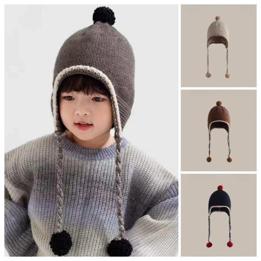Windproof Ear Protection Hat Warm Knitted Cap New Beanie Hat  Kids
