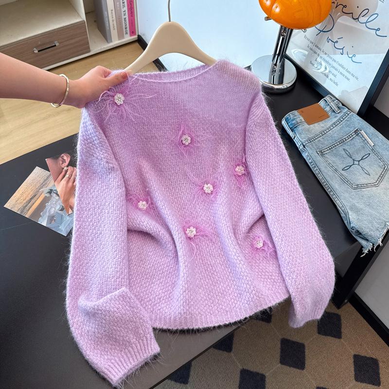 Plus Size Floral Knit Sweater: Chic, Slimming, Soft & Cozy Autumn/Winter Fashion for Women