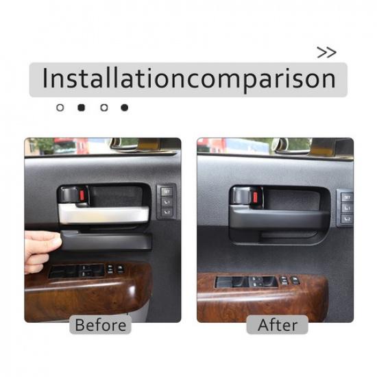 Matte Black Inner 4-Door Handle Cover Trim For Toyota Tundra 2007-