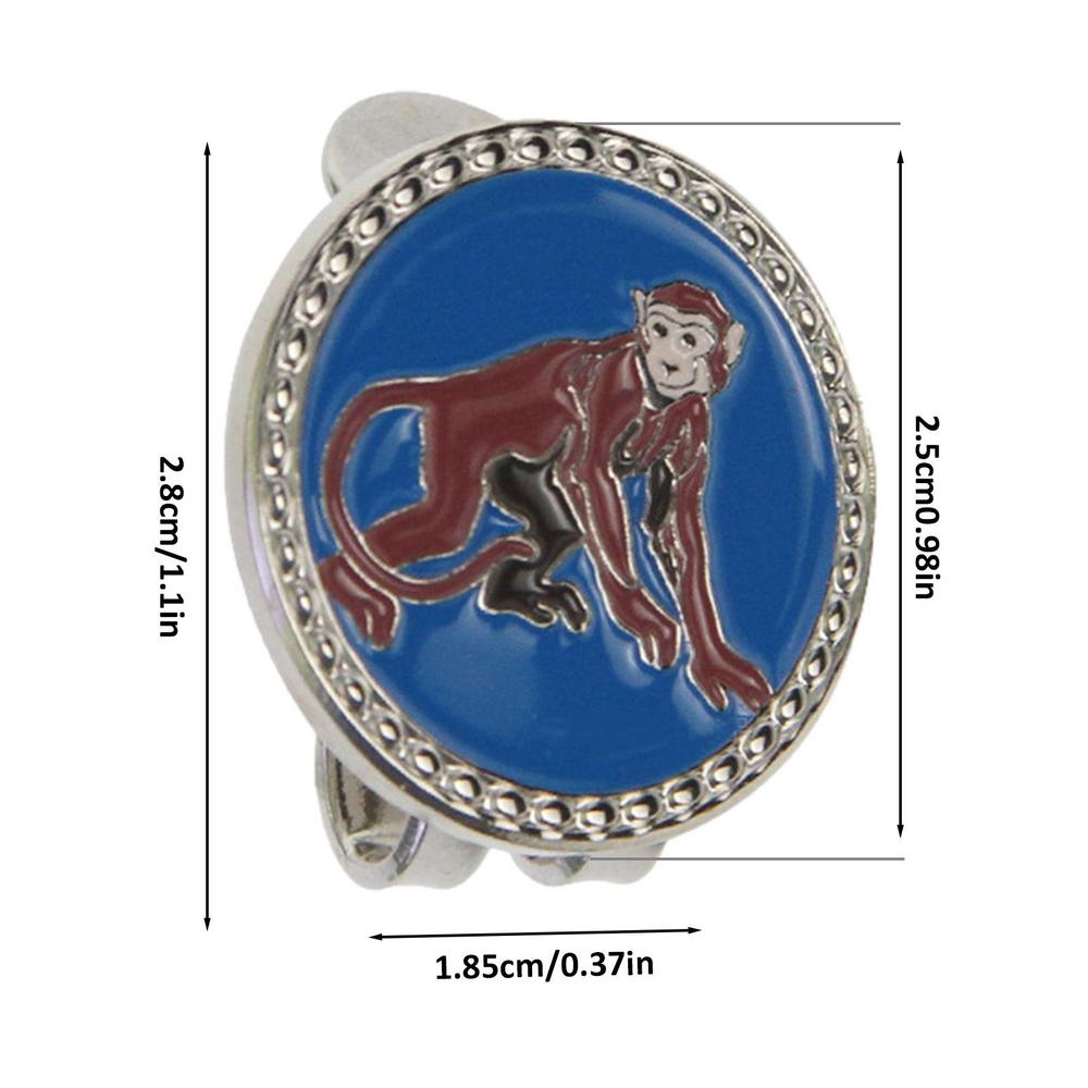 New Golf Ball Mark+Golf Hat Clip Zodiacs Design Magnetic Alloy Marker Golf Accessories Rat Ox Tiger Rabbit Dragon Snake Horse