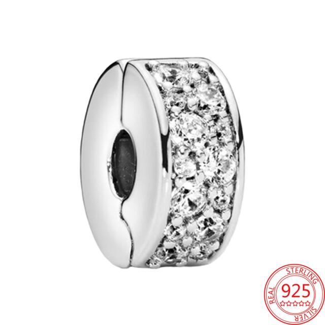 

925 пробы стерлингового серебра сверкающие паве и персиковый цветок клипсы бусины шармы подходят оригинальные браслет клипсы для женщин ювелирные изделия подарок