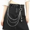 Trendy Hip Hop Multi-layer Star Pendant Waist Chain with Metal Pentagram