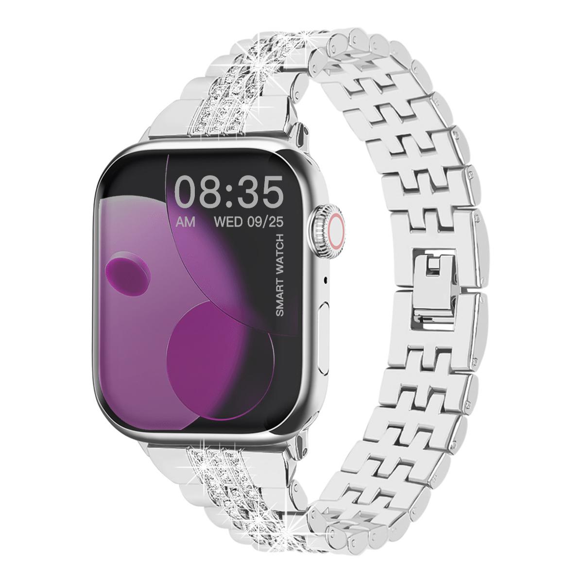 

For Apple Watch Ultra 3/2 49mm Series 11 10 9 8 7 6 5 SE3 Metal Diamond Strap Women Band Bracelet For Iwatch 38 40 44 45 46 42mm s11 10-46mm