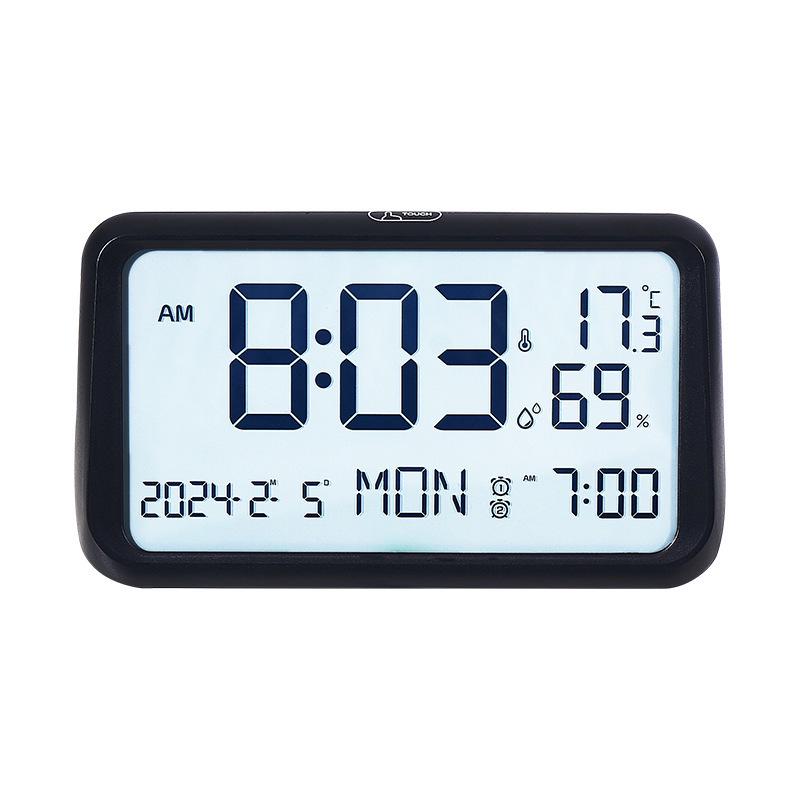 Large Multifunctional LCD Alarm Clock with Night Light for Living Room (Model 8316) чёрный