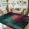 Crystal Velvet Square Rug Custom NameEngland Rugby Pattern Non Slip Home Floor Decor Rug