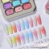 HONEYGIRL Gradient Solid Nail Polish Glue - Macaron Nine-Grid Transparent Color.