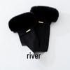 Women's Velvet Rabbit Fur Fleece-Lined Cycling Gloves - Warm, Non-Slip, Windproof, Thick Winter Gloves