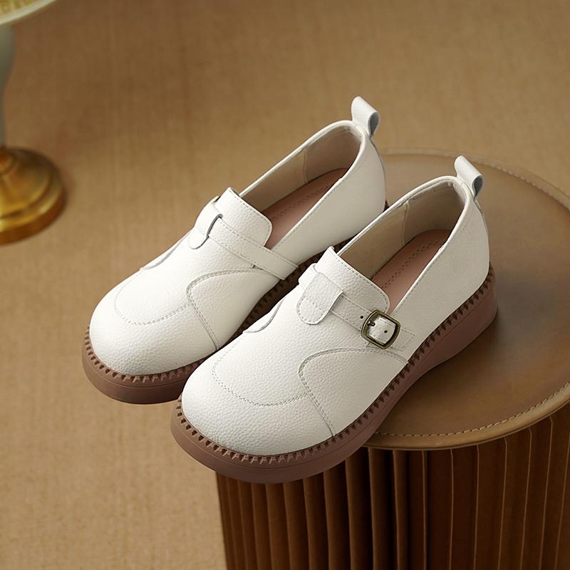 Fashion AIYUQI Spring Shoes Women 2025 New Genuine Leather Flats Women Slip-on Wedge Casual Loafers Women 35 8125₽