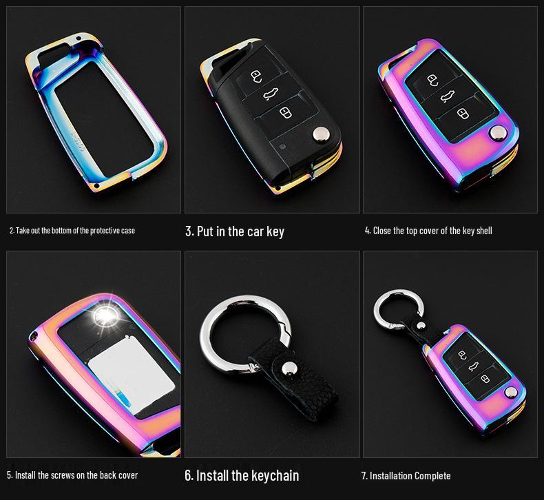 Volkswagen Key Case Cover for Touareg, Golf 7, Sportsvan, Lamando, Lingdu, Touron, Tiguan L (Women's Edition)