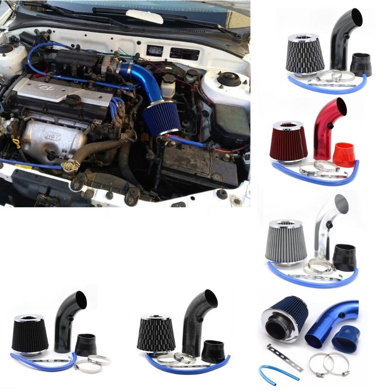Auto Cold Air Intake Pipe 76mm 3 Inch Universal Turbo Filter Aluminum Automotive Air Filter Induction Flow Hose Pipe Kit