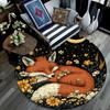 Fox Dreams Round Area Rug,Carpet Rug for Living Room Bedroom Sofa Playroom Decor,Non-slip Floor Mat