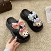 Cartoon Cute Thick-bottomed Beach Non-slip Foot Sandwich Muffin Bottom Sandals 2025 New Flip-flops Women's Summer Wear
