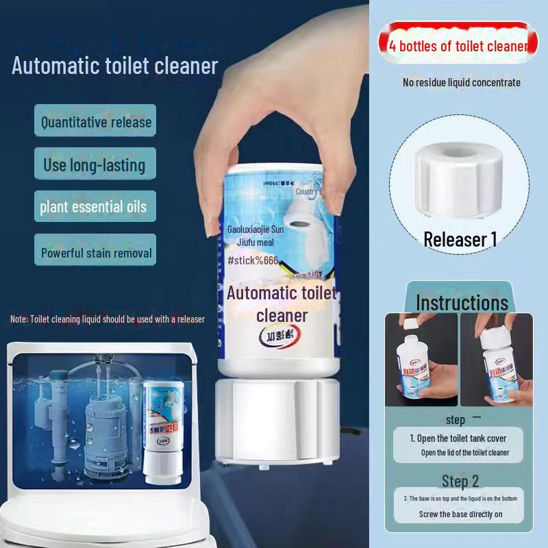 Blue Bubble Toilet Cleaner: Automatic Deodorizing and Descaling with Fragrance, Removing Stains and Odors.