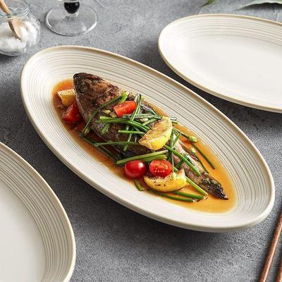 Placă de Pește Ceramică Light Luxury 2025 - Vas Adânc Elegant pentru Casă sau Hotel