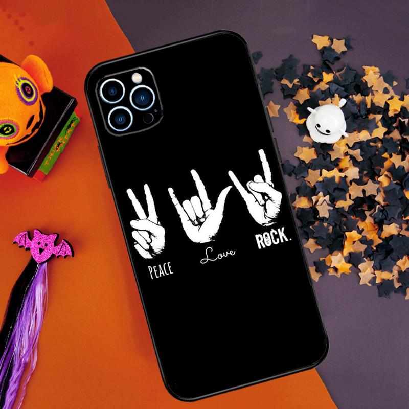 Rock Roll Skull Bumper Case For iPhone 14 15 16 Pro Max 11 12 13 Pro Max Mini XR 16e 16 15 Plus Phone Cover