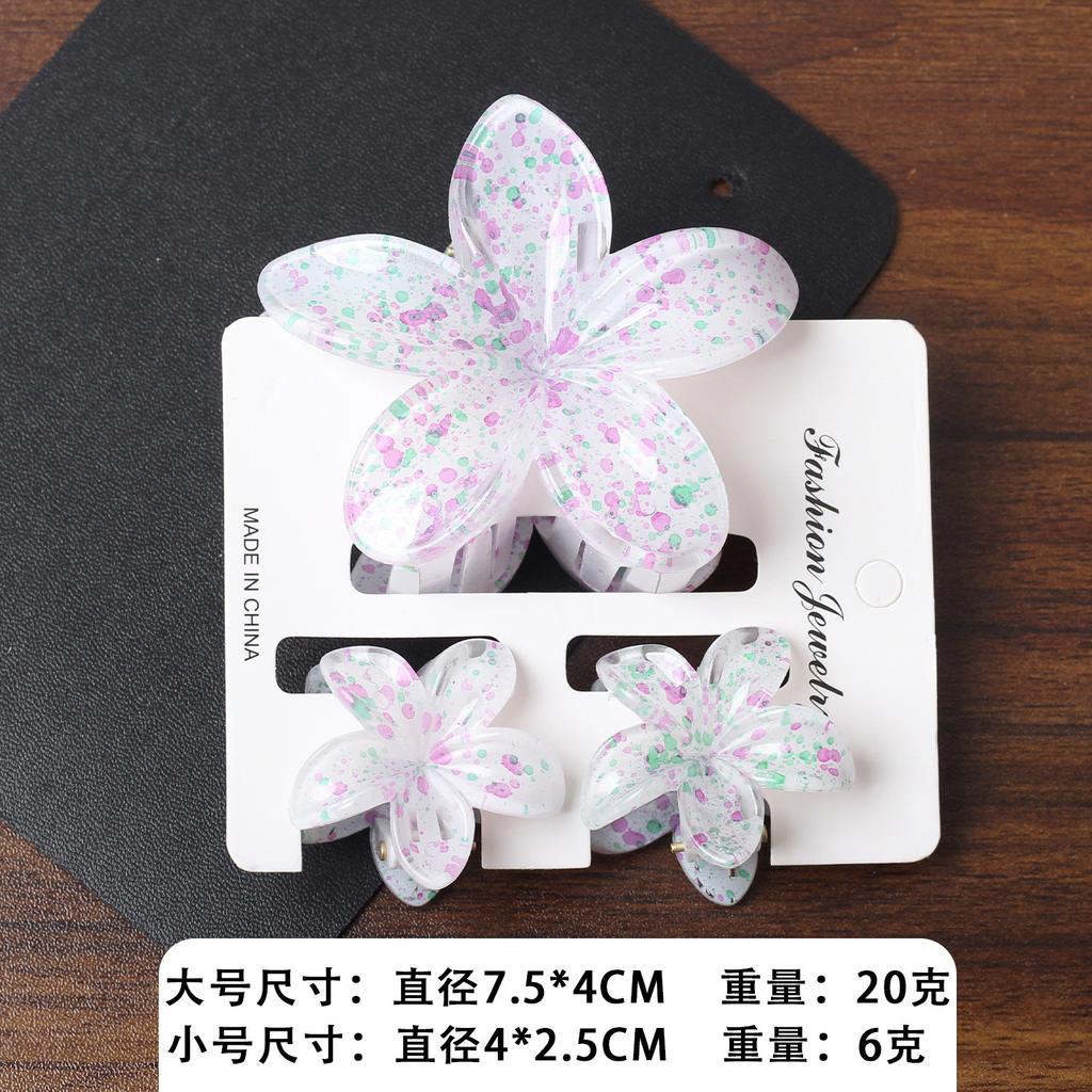 2025 New Egg Flower Grab Clip Retro Color Flower Hair Claw Clip Lady Side Grab Half Grab Back Head Shark