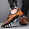 Fashion Men Sneaker Retro Leather Casual Shoes Adjustable Elastic Band Slip on Shoes Soft-sole Driving Shoe Men Shoes Big Size53