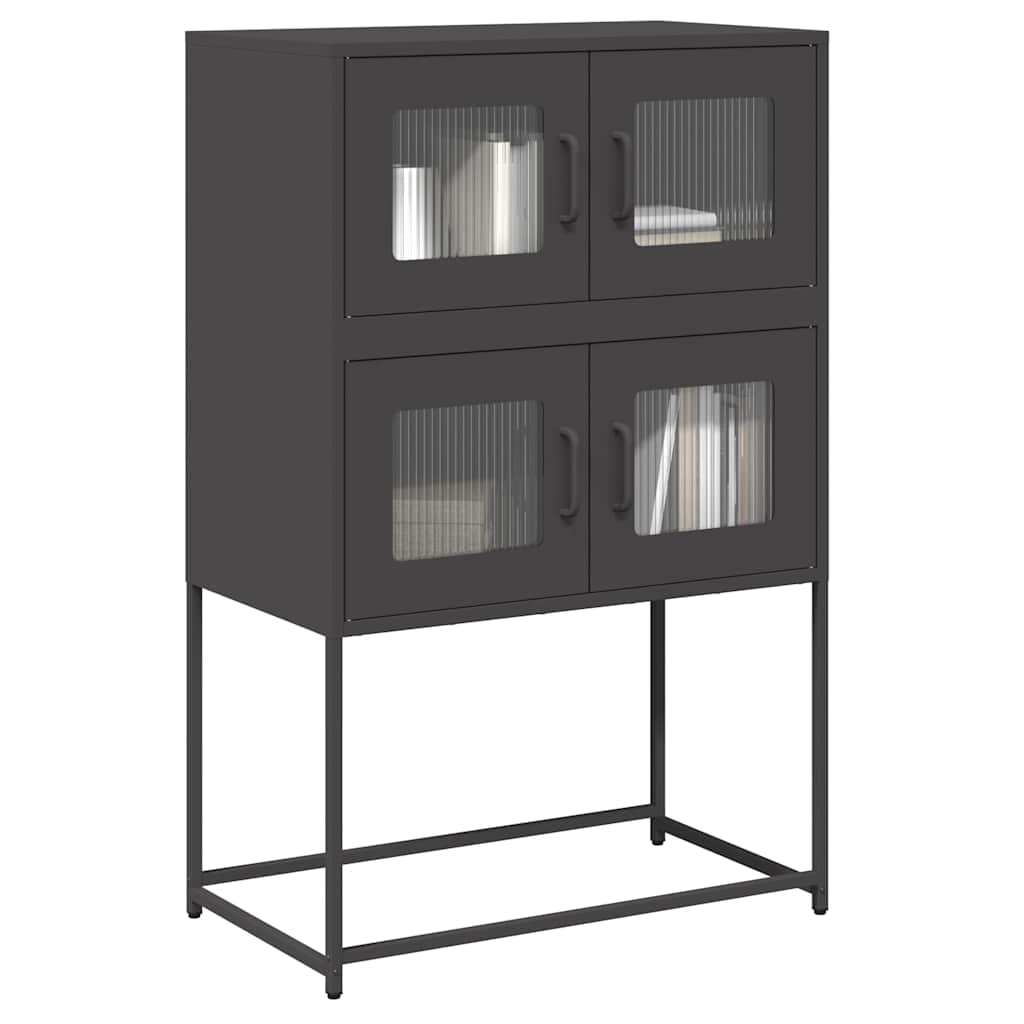 Tall Black Chest of Drawers 68X39X107 Cm Steel