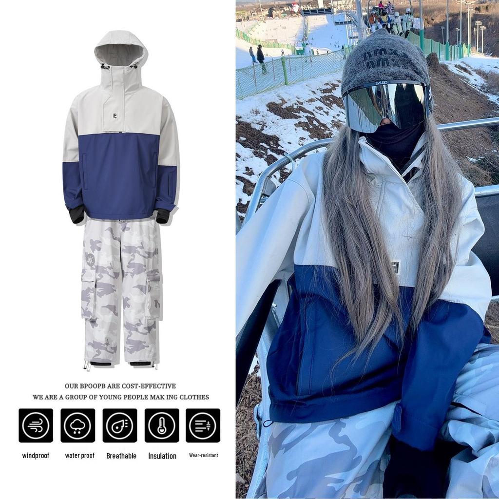 Verbessertes wasserdichtes Skianzug-Set: Herren- und Damen-Snowboard-Hoodie & Hose für Wärme