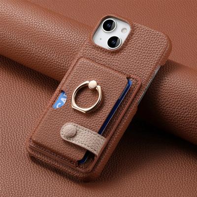 Shockproof Phone Case for IPhone 17 Air 16E 16 15 Plus 14 13 12 Mini 11 Pro Max Ring PU Leather Cards Holder Wallet Cover