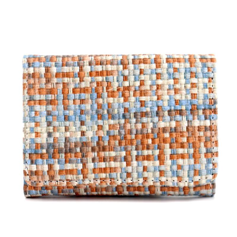 

Woven Pattern Women S Wallet Portable Buckle Three-Fold Mini Wallet Multi-Card Coin Purse Women