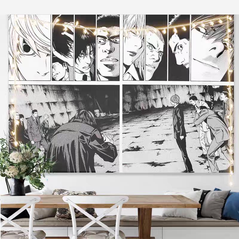 YYagami Light DDeath NNote Background Comic Peripheral Tapestry Student Room Bedroom Decoration Wall Cloth Hanging Tapestry