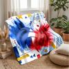 France Football Printed Flannel Blanket Skin Friendly Warm Decorative Throw for Indoor Couch Bed Daily Use