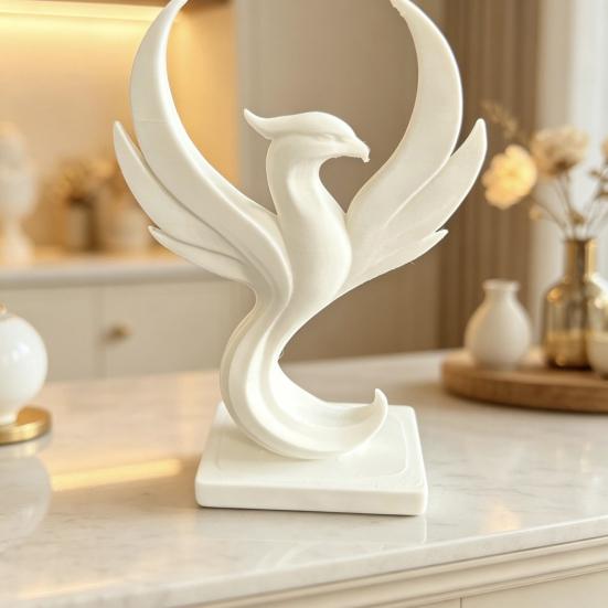 3D Geprinte Feniks Figuur Modern Minimalistisch Abstract Feniks Beeld Sculptuur Bureau Decoratie voor Huis Kantoor Woonkamer