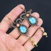 Larimar Earrings, 999 Copper Wire Wrapped Jewelry, Gemstone Earrings, Gift For Her Handmade Dainty Jewelry