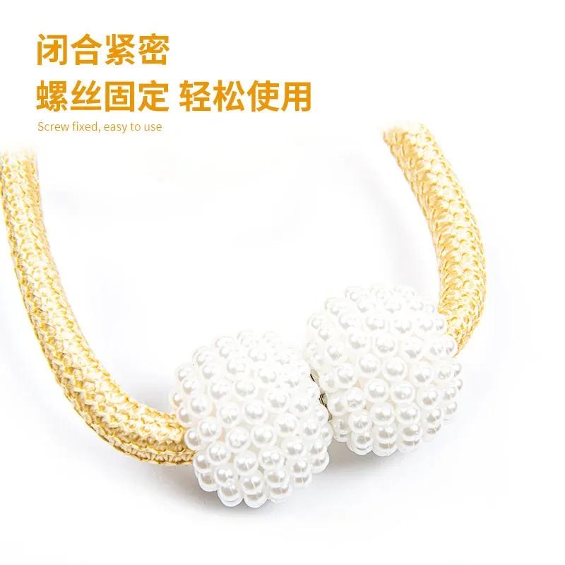 Neue Perlen Magnetische Vorhangklammer Vorhanghalter Raffhalter Schnallen Klammern Hängende Kugel Schnalle Raffhalter Vorhang Deko Zubehör