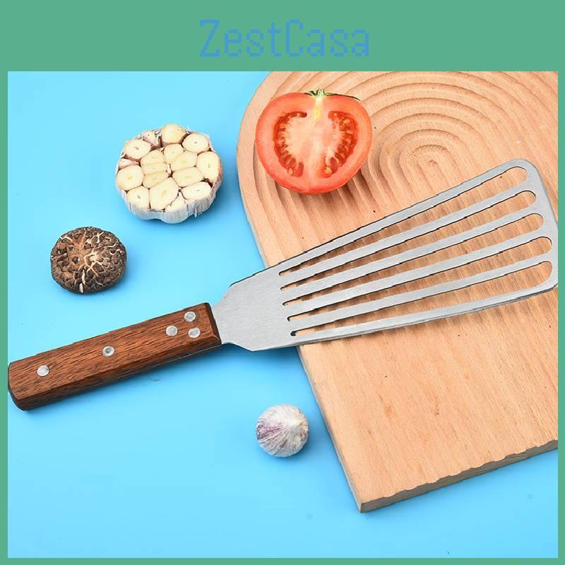 High Quality Stainless Steel Fish Spatula With Comfortable Wooden Handle For Cooking