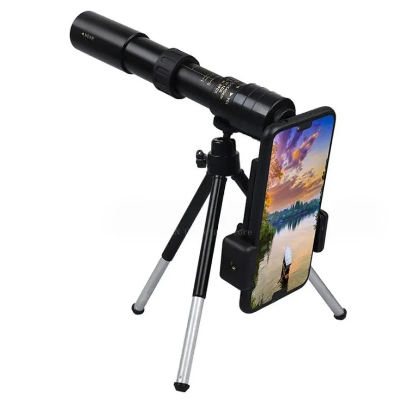 Telescop cu zoom 10-300x40 HD, binoclu portabil puternic, monocular profesional cu rază lungă de vedere nocturnă redusă pentru vânătoare