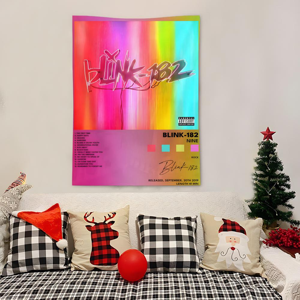 Rock Band BBlink 182 Tapestry Decoration Art Microfiber Background For Bedroom Living Bar Garden Outdoor Festival
