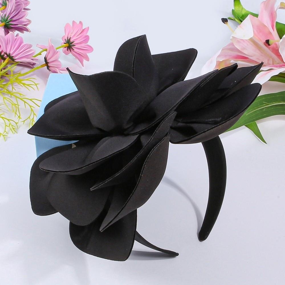 

Elegant Headband Large Flower Hair Hoop New Hairbands Hair Accessories чёрный