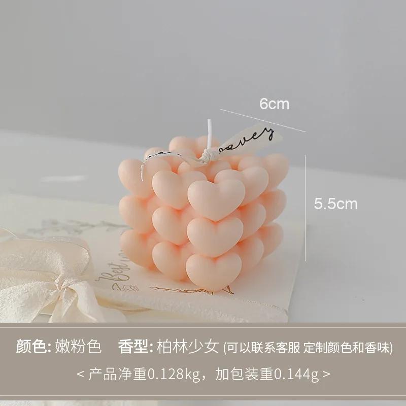 

Свеча ручной работы в форме сердца для ароматерапии, атмосфера, сопровождаемая сувенирами, ароматическая свеча в форме любви