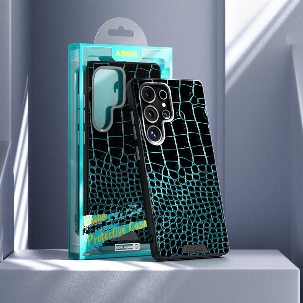 ABEEL For Samsung Galaxy S25 Ultra Case Compatible with MagSafe Crocodile Texture Micro-Embossing Back Cover