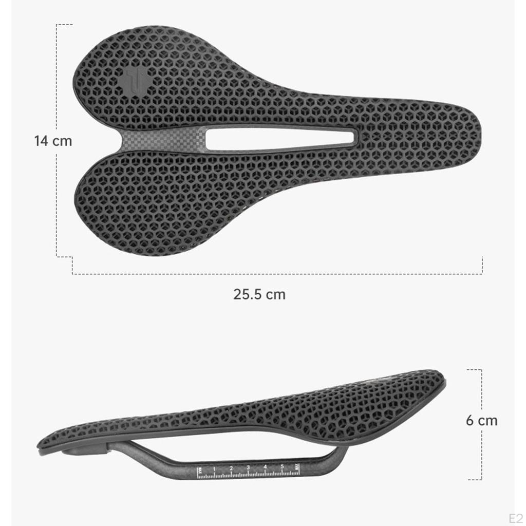 3D Printed Bike Saddle Carbon Fiber Seat Shock Absorption Hollow Bicycle for Mountain