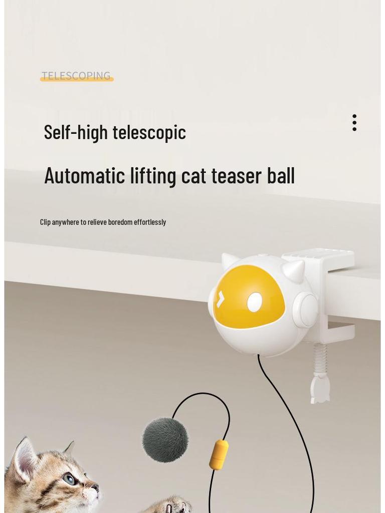 Smart Telescopic Electric Cat Teasing Toy with Integrated Lifting Ball